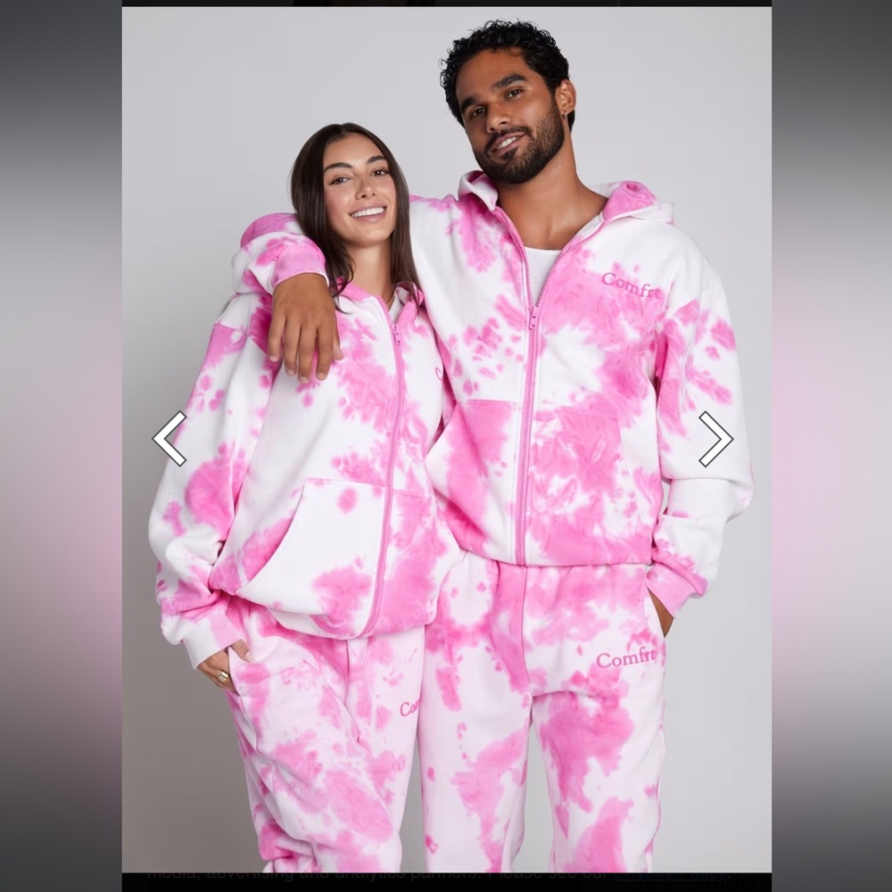 XL Comfrt Minimalist Zip Hoodie Strawberry Swirl Tie Dye nwot/nwob
